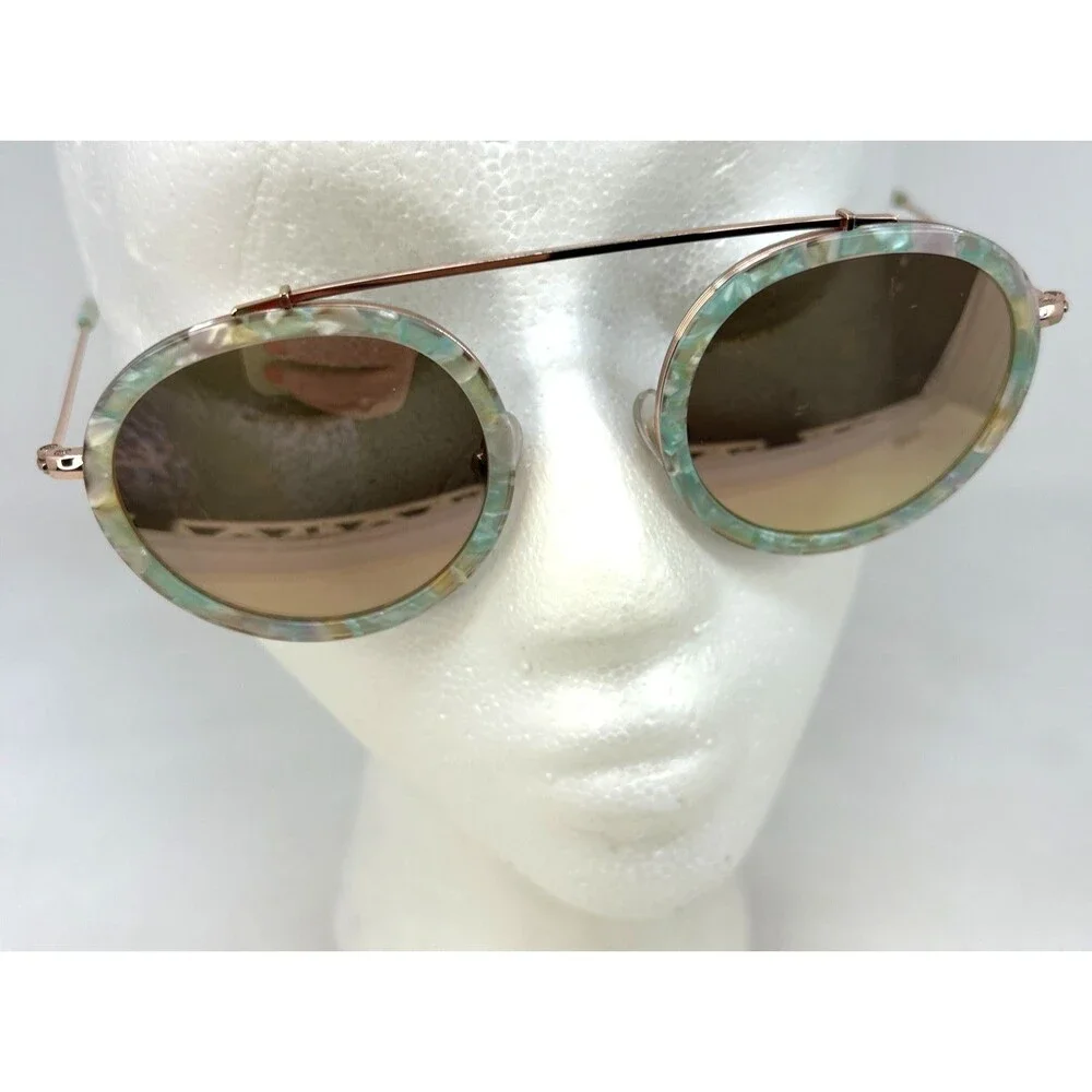 KREWE DU OPTIC CONTI Womens Sunglasses Rose Gold Matte Opal Round Boho RARE - Picture 5 of 13